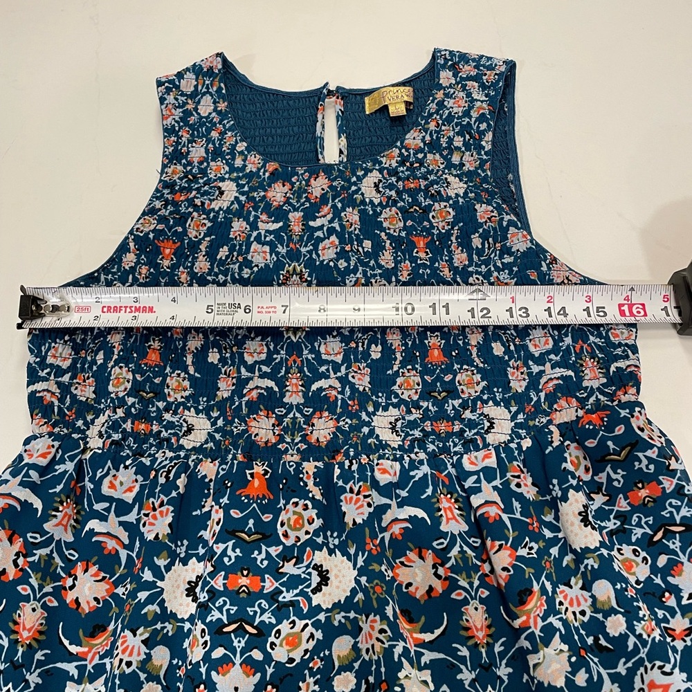 Vera Wang Dress Floral Princess Large Teal - Picture 12 of 13